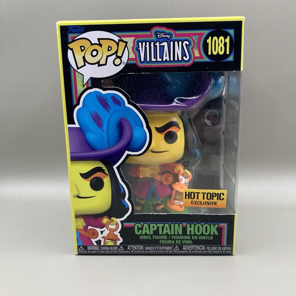 Disney Villains Captain Hook Black Light Pop! Vinyl Figure #1081 Funko Hot Topic